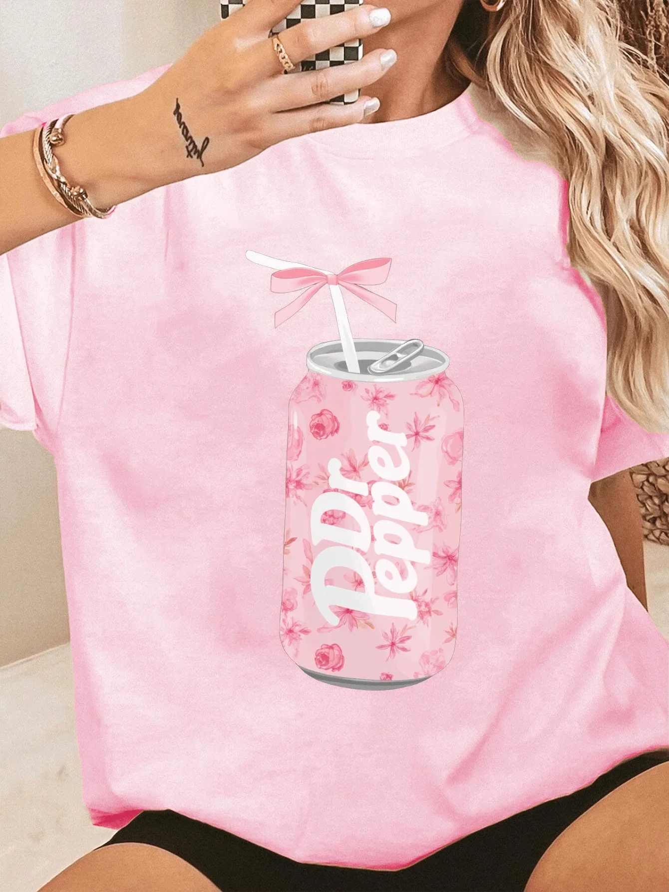 Camiseta con estampado de latas de refresco en 3D para mujer, Top informal de calle a la moda, transpirable y de secado rápido, superventas, 2026