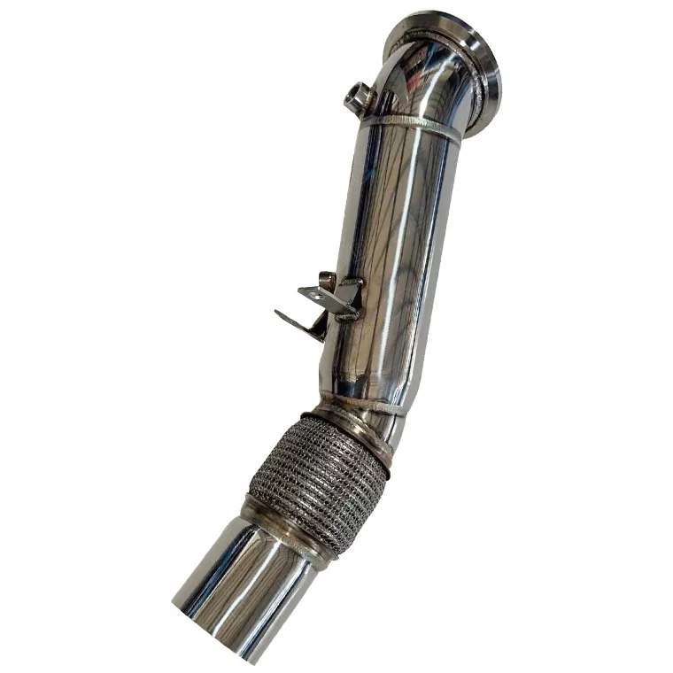 JTLD Stainless Steel Straight Pipe Exhaust Downpipe For BMW F30 F31 F34 330i 330ix 330e B48 Polishing