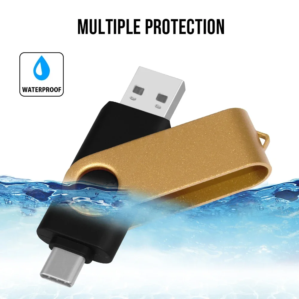 USB 2.0 Type-Cフラッシュドライブ,32GB, 64GB, 128GB, 2 in 1,高速ペンドライブ,メモリスティック,赤いペンドライブ,携帯電話,コンピューター