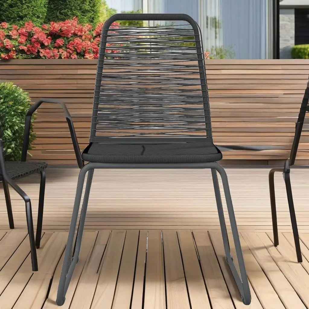 7-Piece Black Patio Dining Set for Outdoor Furniture | Stylish & Durable Table & Chairs