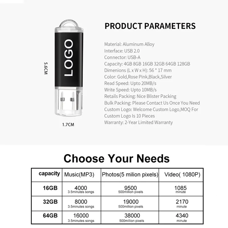 10 Stück/Lot USB-Stick mit kostenlosem Logo 8GB 4GB 2GB 1GB USB-Flash-Laufwerk 16GB Flash-Disk 128MB 256MB 512MB Speicher-Flash-Disk – Detail 3