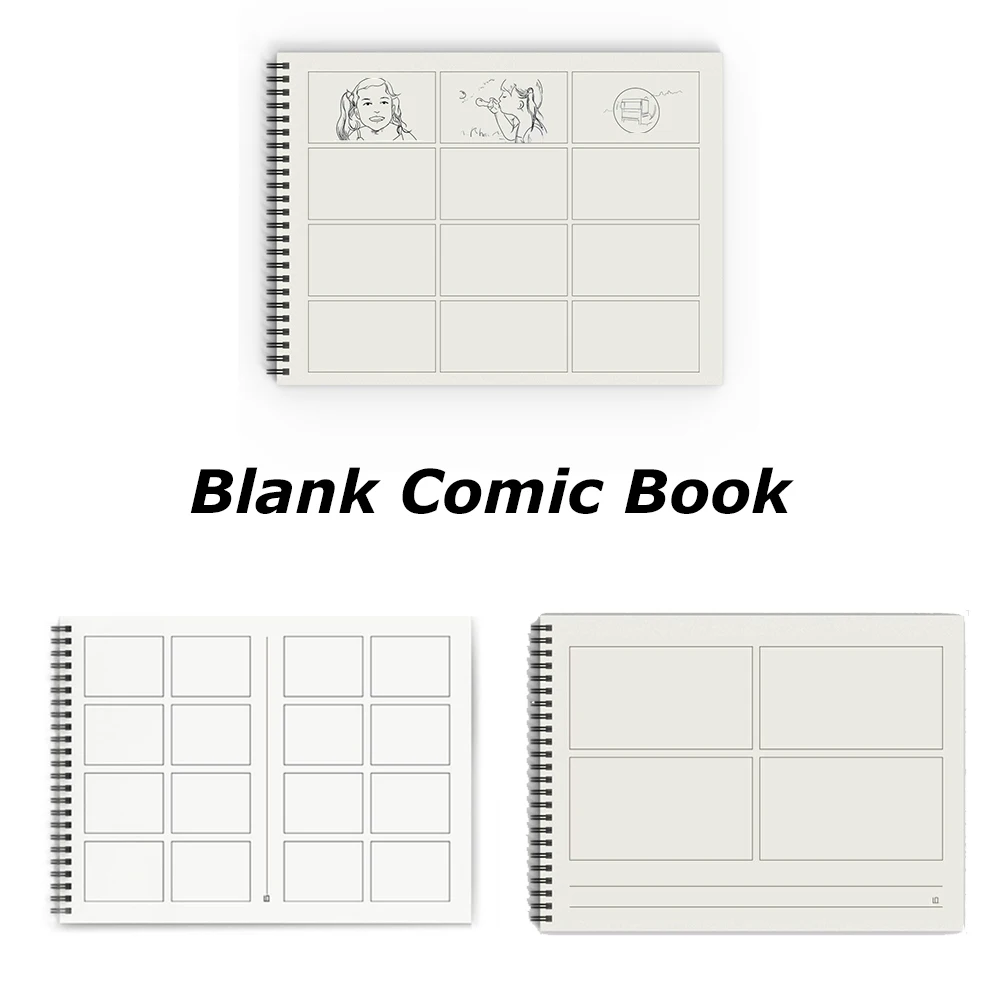 

Blank Comic Book Draw Your own Comics Create The Best Stories Comic Panels for Drawing Templates for Comics Spiral Notebook Movi