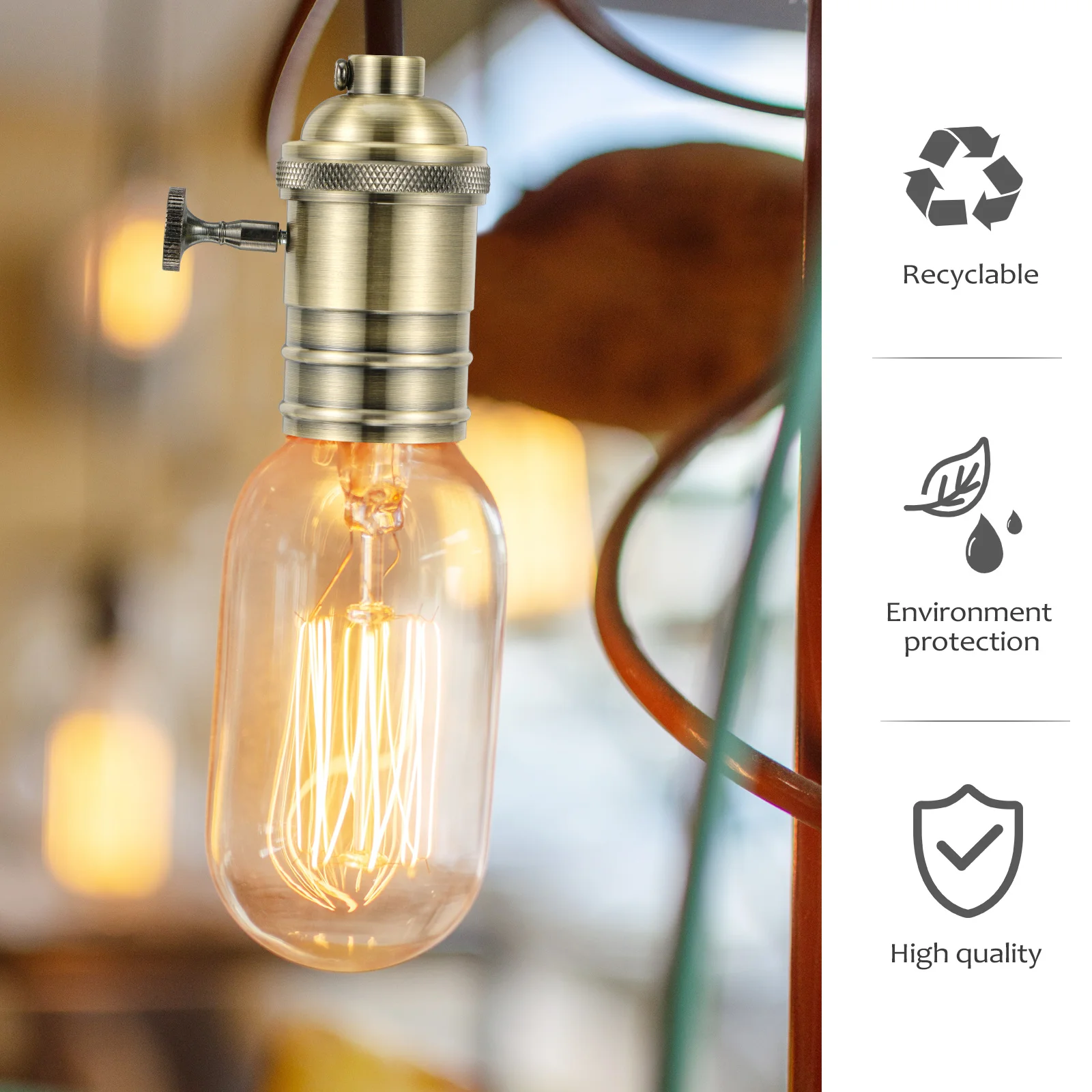 

Retro Light Socket E27 Vintage Pendant Lamp Holder Compatible with Edison Bulbs for DIY Decorative Lighting Pendant Lamp Holders