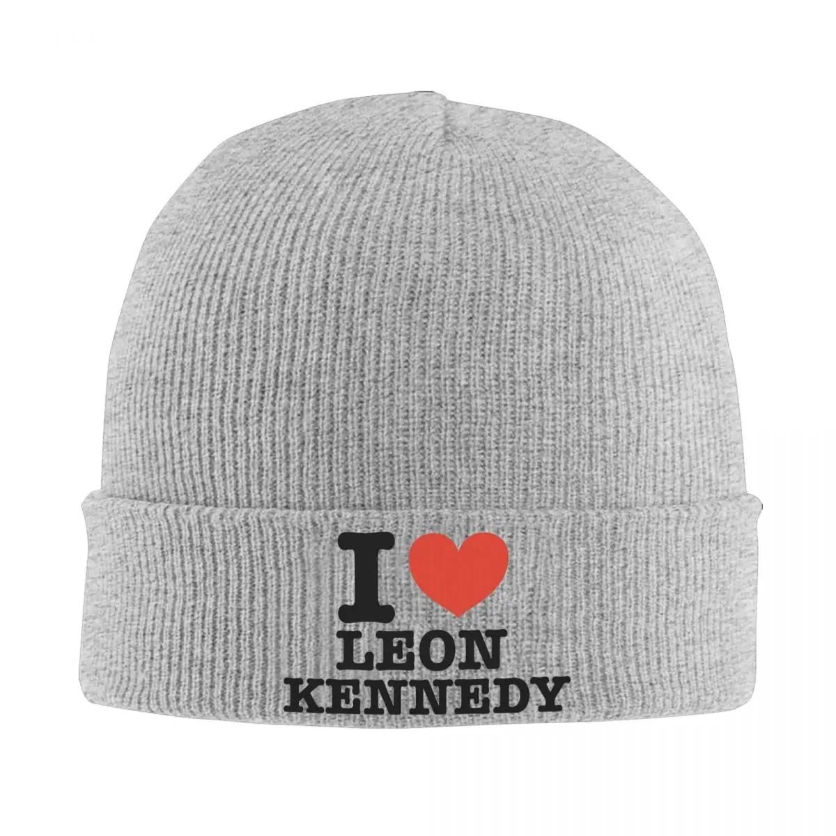 I Heart Leon Kennedy Bonnet Hats resident evils 4 Knitting Hat Adult Unisex Cool Head Wrap Beanie Hats Winter Outdoor Sport Cap