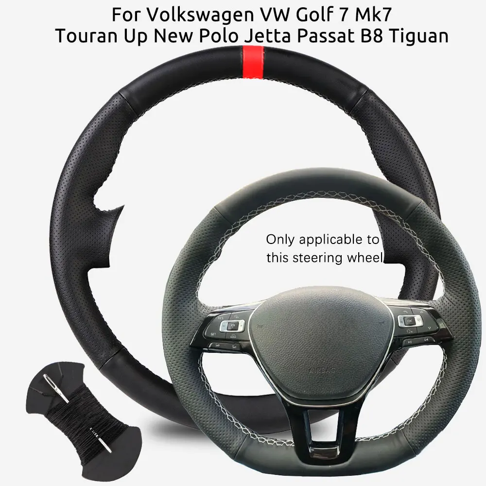

Индивидуальный плетеный чехол на руль автомобиля для Volkswagen VW Golf 7 Mk7 Touran Up, новый Polo Jetta Passat B8 Tiguan