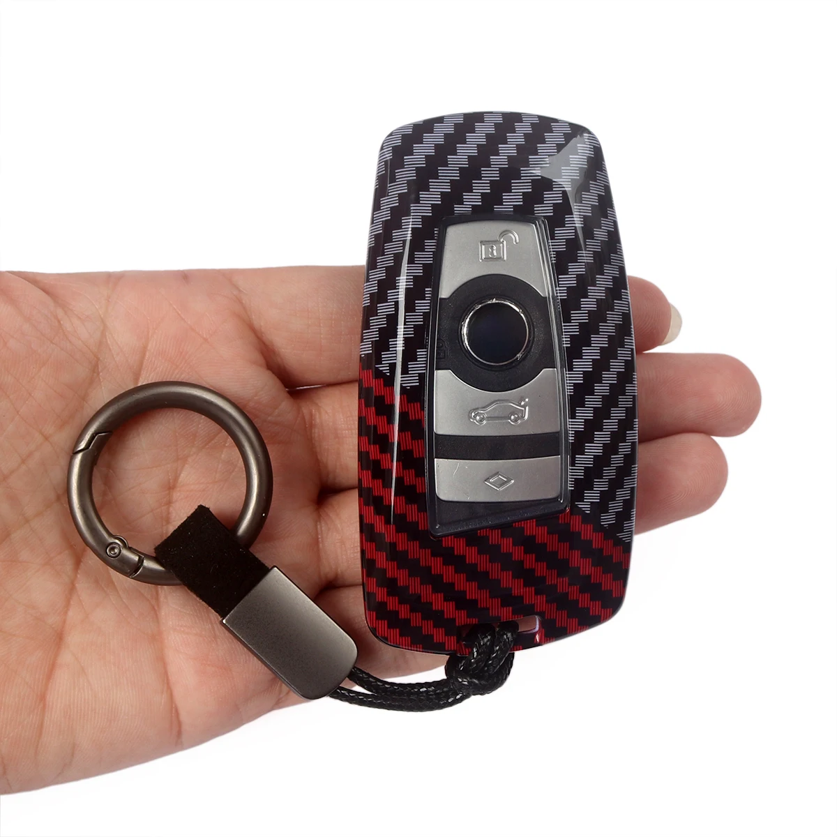 

Dual Color Carbon Fiber Red Smart Car Key Case Case For BMW 1 2 3 4 5 6 7Series M2 M3 M4 M5 M6 X3 X4 F80 F20 F30 F31 F10 F01 F25