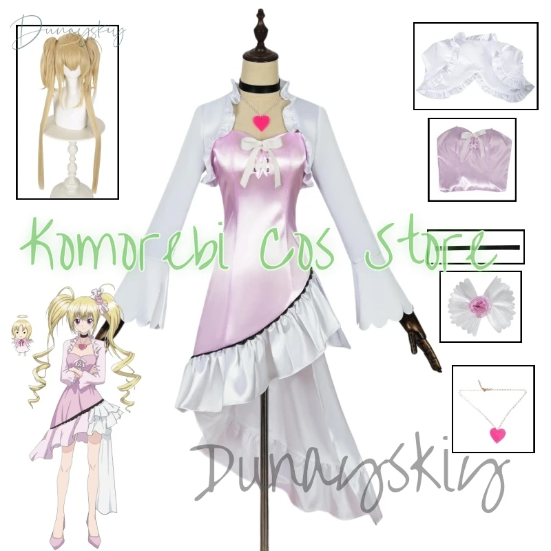 

Anime Shugo Chara! Tsukiyomi Utau Pink Dress Cosplay Stage Official Anime Cosplay Women's Costume Full Set Role Play Outfit
