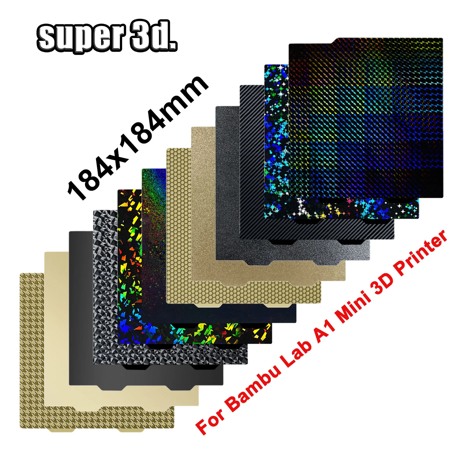 �y�Z�[�����z184x184mm Bambu Lab A1 Mini�p�r���h�v���[�g�A�e�N�X�`���[�hPEI�V�[�g�A�X���[�XPEO PET�X�v�����O�X�`�[���V�[�g�v���[�g�iBambulab Bamboo A1 Mini�p�j