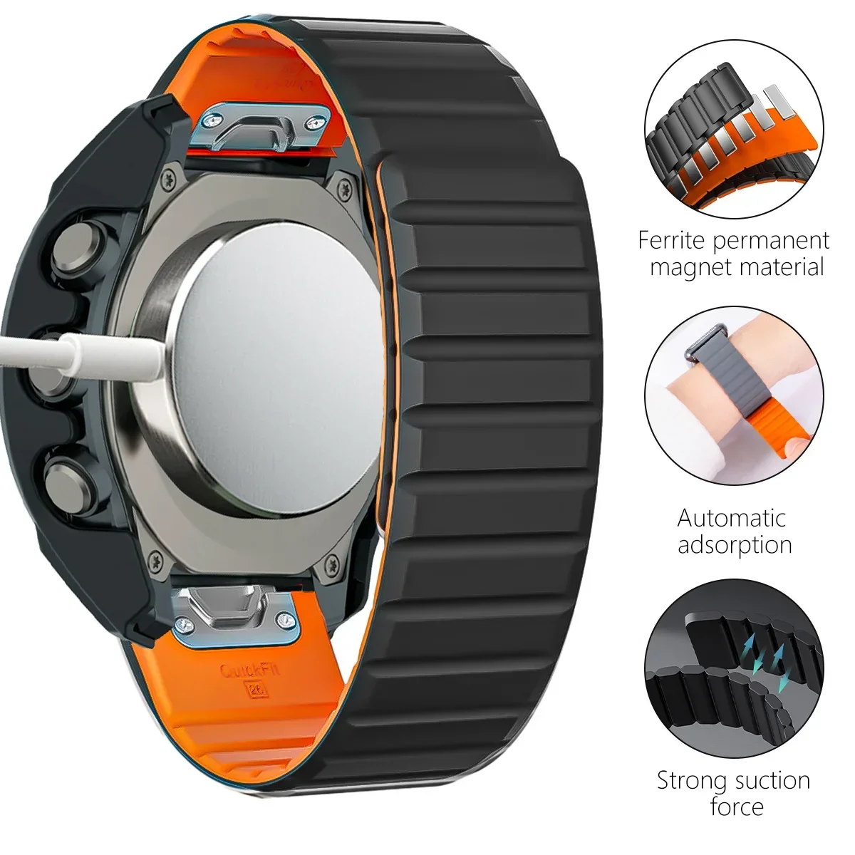 Ремешок + чехол для Garmin Fenix 8 47 51 мм, чехол из закаленного стекла, магнитный силиконовый ремешок, защита для браслета QuickFit, аксессуары Fenix8