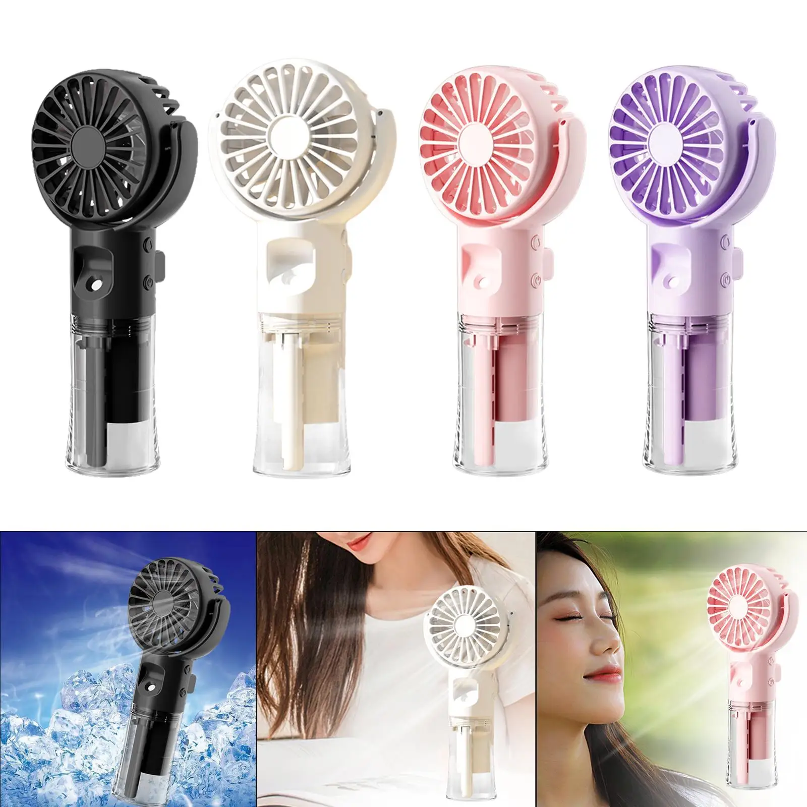 Portable Handheld Fan Rechargeable Adjustable Angle Mini Pocket Personal Hand Fan for Picnics Outdoor Indoor Camping Dorm Office