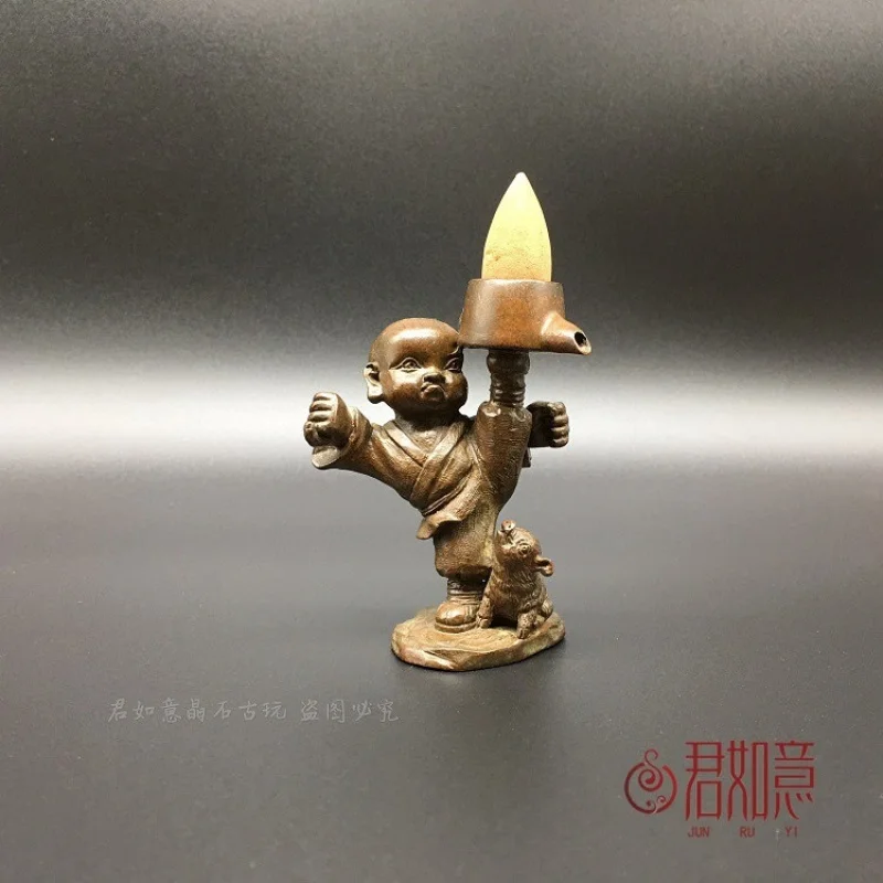 Solid Kick Pot Backflow Incense Small Ornament Little Child Copper Pig Creative Pet Tea Ceremony Copperware