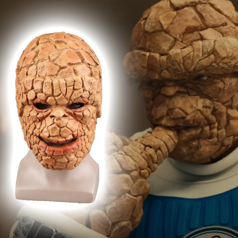 The Fantastic Four: First Steps Thing Mask Gloves Cosplay Casks for Man Adult Halloween Mask Masquerade Carnival Costume