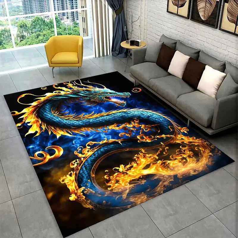 Dragon China Loong Cartoon Large Area Rug Non-slip Durable Carpet for Bedroom Living Room Sofa Doormat Home Decor Floor Mat Gift - view 4