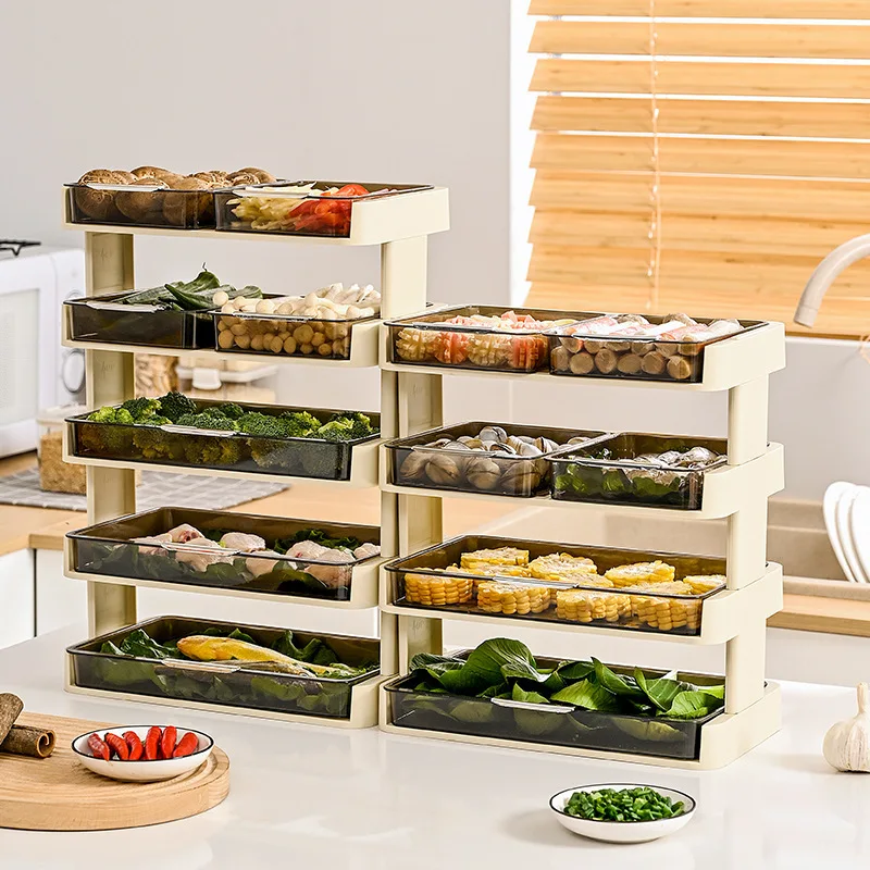 Multifunctional side dish, household kitchen preparation tray, hot pot multi-layer countertop storage rack wholesalemanufacturer