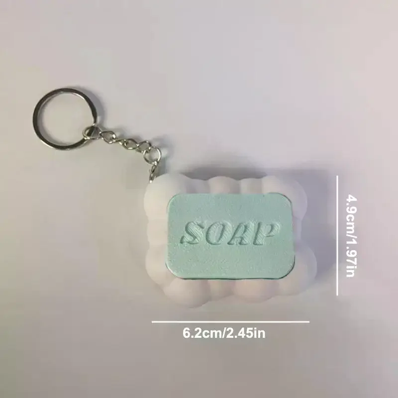 Soap Button Keyboard Fidget Toy Creative 3D Printed Funny Decompression Keyboard Clicker Press-Type Relax Bag Pendant Keyring