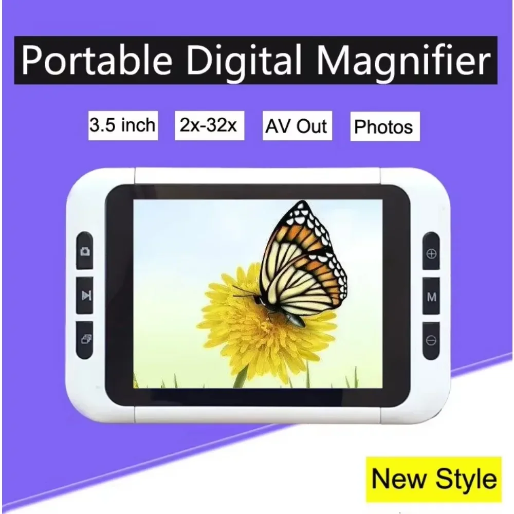 Alat bantu visual elektronik Mini dari produsen sumber, dengan kaca pembesar 3.5 inci dan pengambilan foto 32x