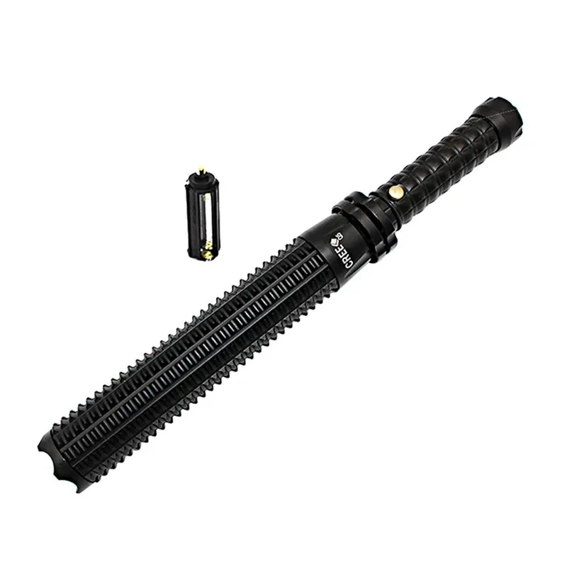 Телескопический фонарик из алюминиевого сплава с зумом для самообороны, патрульный безопасный молоток, сильное освещение, светодиодный светильник, инструмент