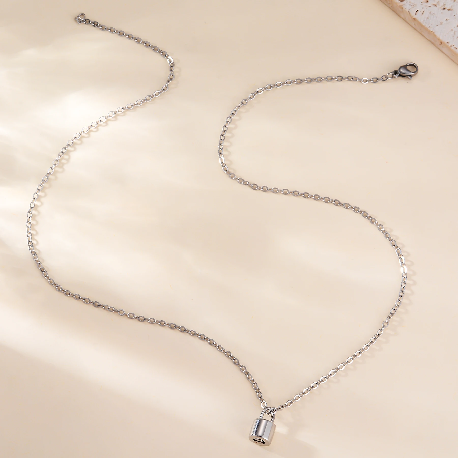 Stainless Steel PadLock Urn Necklace for Pet/Human Ashes Memorial Casket Jewelry Cremation Keepsake Pendant Dropshipping