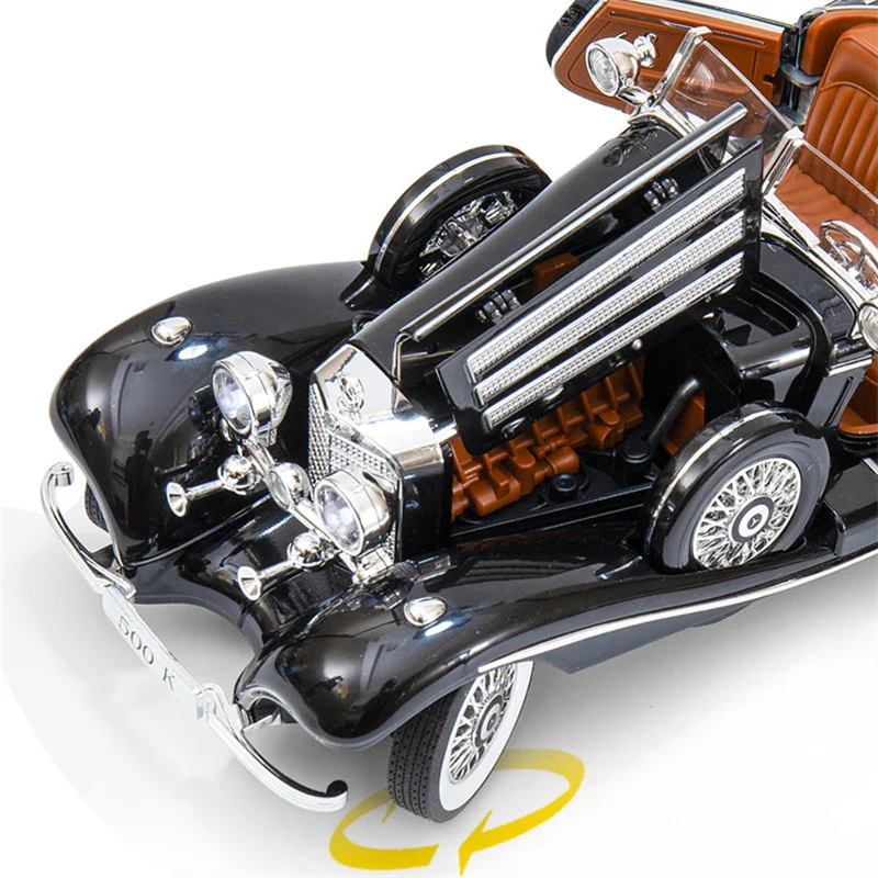 1:18 1936 500K Lega Vecchio Modello di Auto Fonde Sotto Pressione In Metallo Classico Retro Veicoli Modello di Auto Alta Simulazione Suono e Luce Giocattolo Per Bambini Regalo