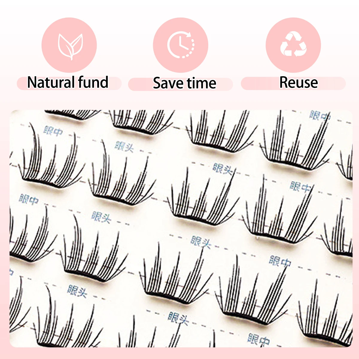 48 Clusters No-Glue Magnetic Eyelashes Natural Wispy Lashes Reusable False Eyelash Fluffy Curl Lashes for Girls Ultra-Thin