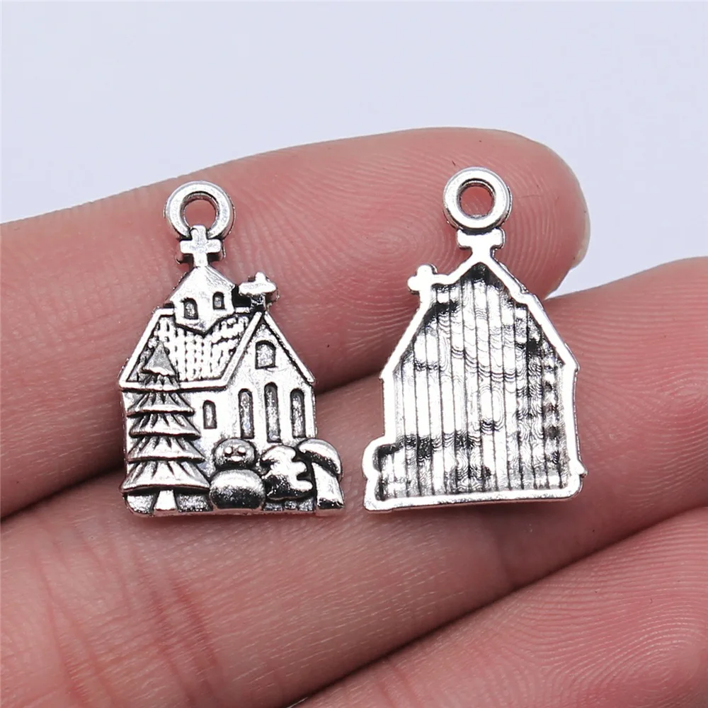 

WYSIWYG 10pcs 21x14mm Antique Silver Color House Charms Pendant For DIY Jewelry Making Handmade Jewelry Craft Findings