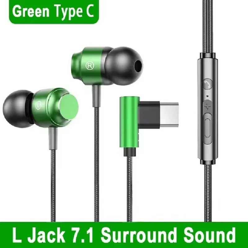 90° Jack Wired Gaming For Samsung Headset HiFi Surround Sound With Mic Type C 3.5mm Music Headphones For Galaxy S24 23 iPhone 15