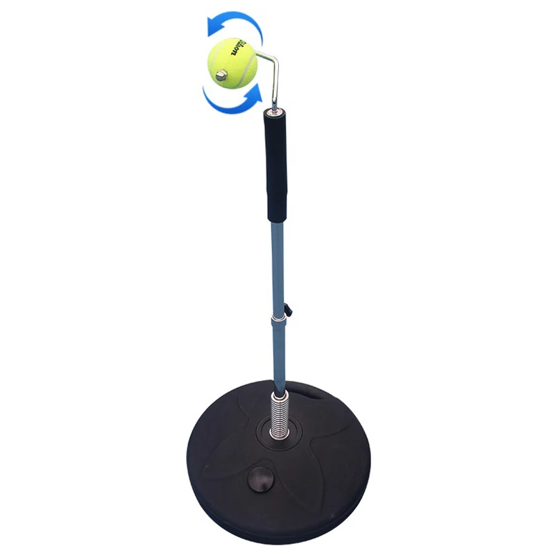 Portable rotating tennis training device forehand and backhand swing practice device volley cutting serve