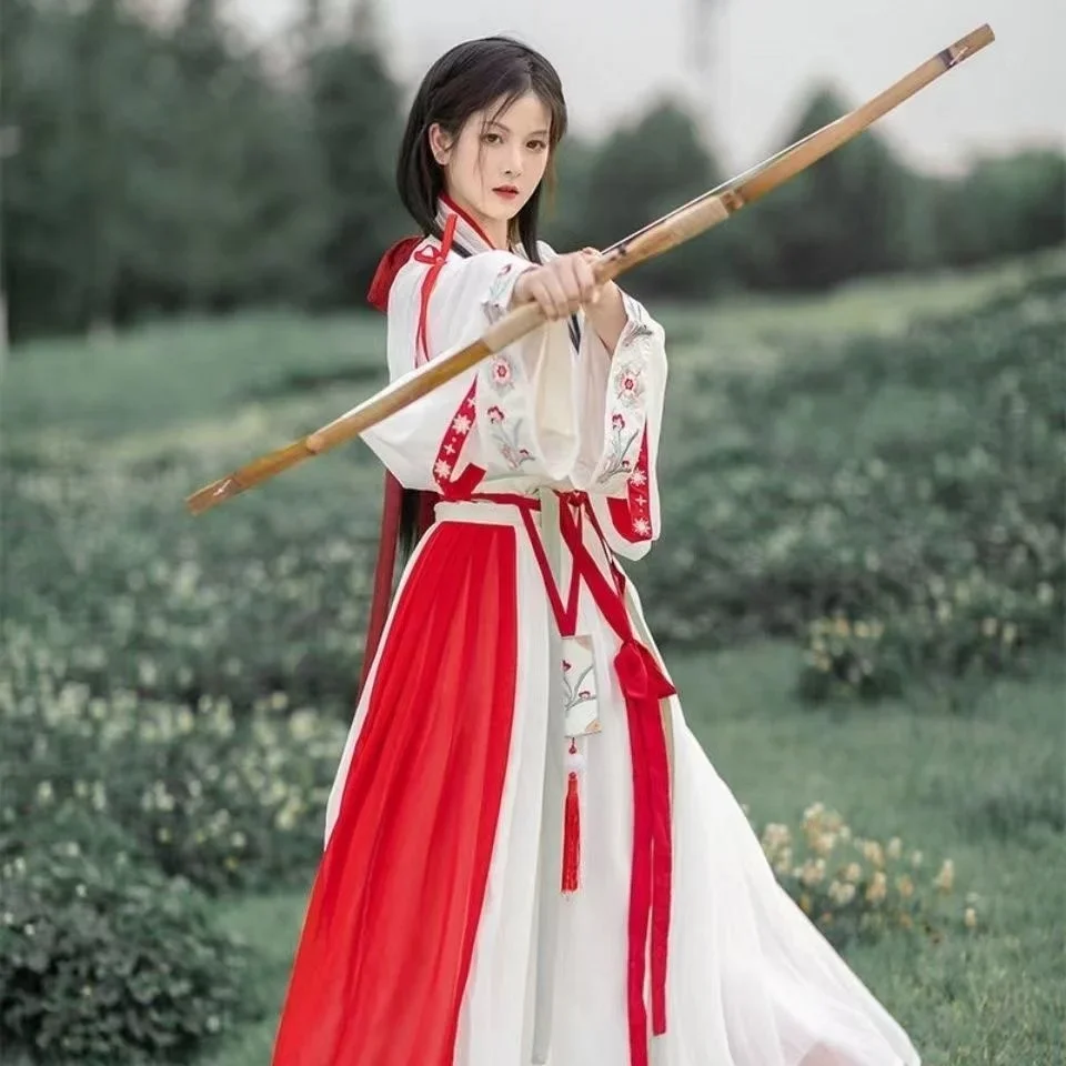 Hanfu Women Chinese Traditional Dress Kimono Ancient Tang Dynasty Set Hanbok Costume Fairy Beautiful Divine Girl Vestido