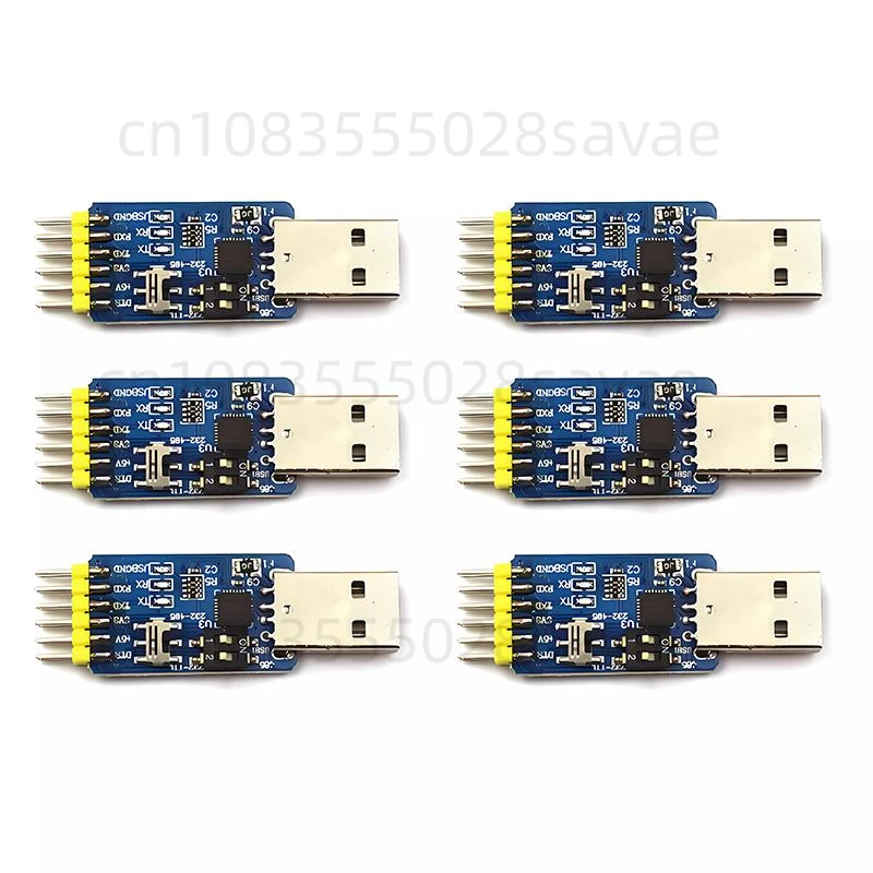 Six-in-one multi-function USB to UART serial port module CP2102usb TTL485 232 mutual conversion self-recovery