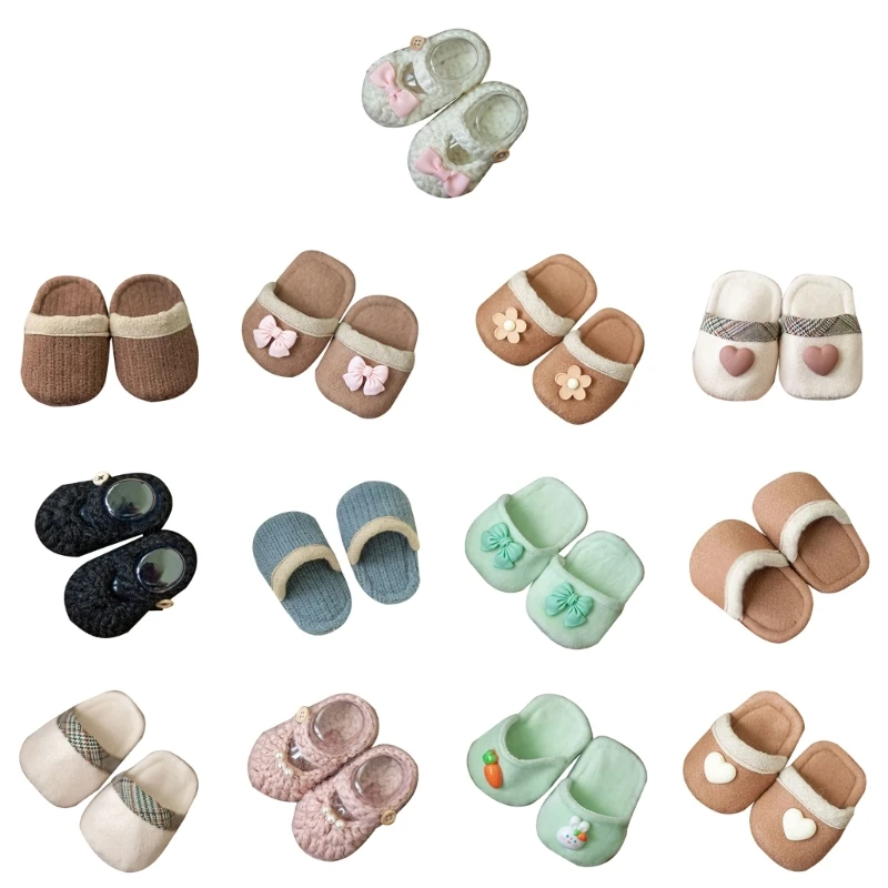 Newborn Baby Photo Props Girl Boy Crochet Slippers Handmade Shoes Newborn Photography Props Colorful Baby Shoes