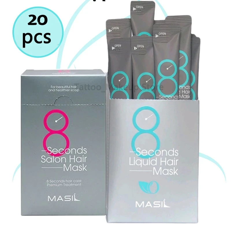 20 pcs/box 8 Seconds Salon Hair Mask Masil Hair Restoration Premium Treatments Keratin Repairing Supple Hydration Hair Care Mask