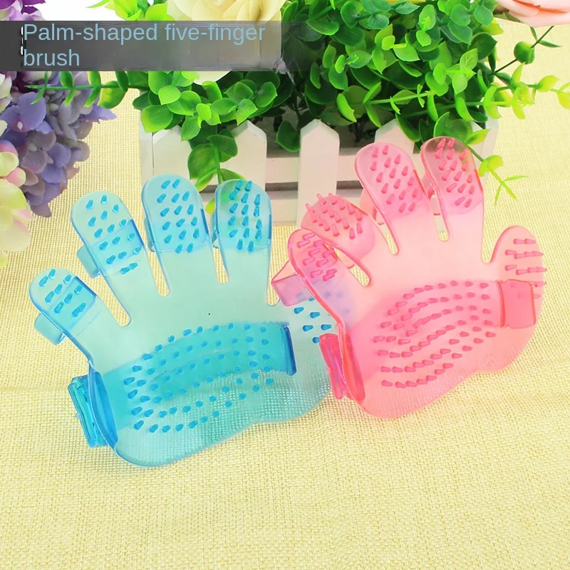 Five Finger Pet Bath Brush Dog Cleaning Brush Palm Massage Brush Dog Hair Brush Cleaning Supplies Brush