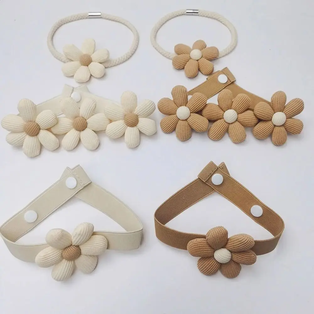 Cute Elastic Band Curtain Tieback Magnetic Buckle Cartoon Window Curtain Buckles Flower Shape Curtain Rope Holders Home Decor