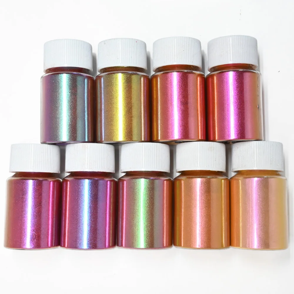 

10g/Jar Mirror Chameleon Pigment Pearlescent Epoxy Resin Glitter Magic Discolored Powder Resin Colorant Jewelry Making Dye Tools