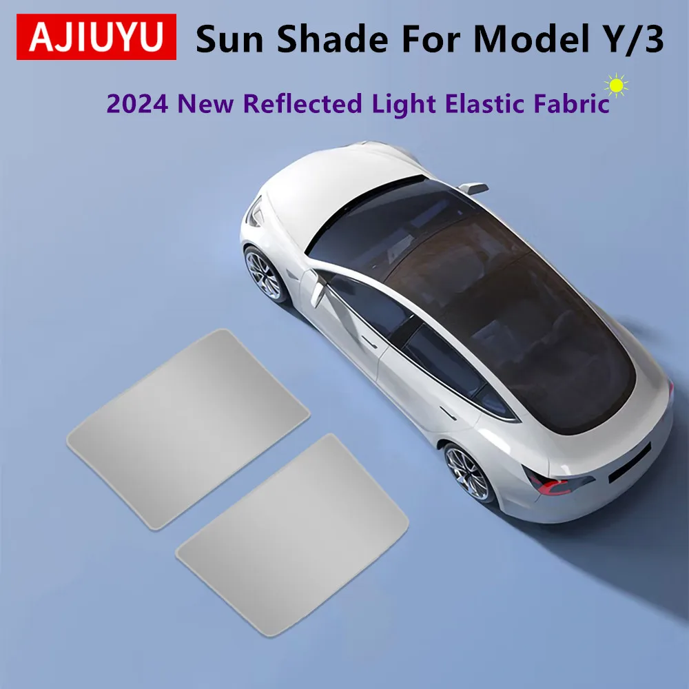 

Sunshade For Tesla Model Y 3 Sunroof 2021-2024 New Upgrade reflective fabric ultraviolet-proof Front Rear Skylight Accessory
