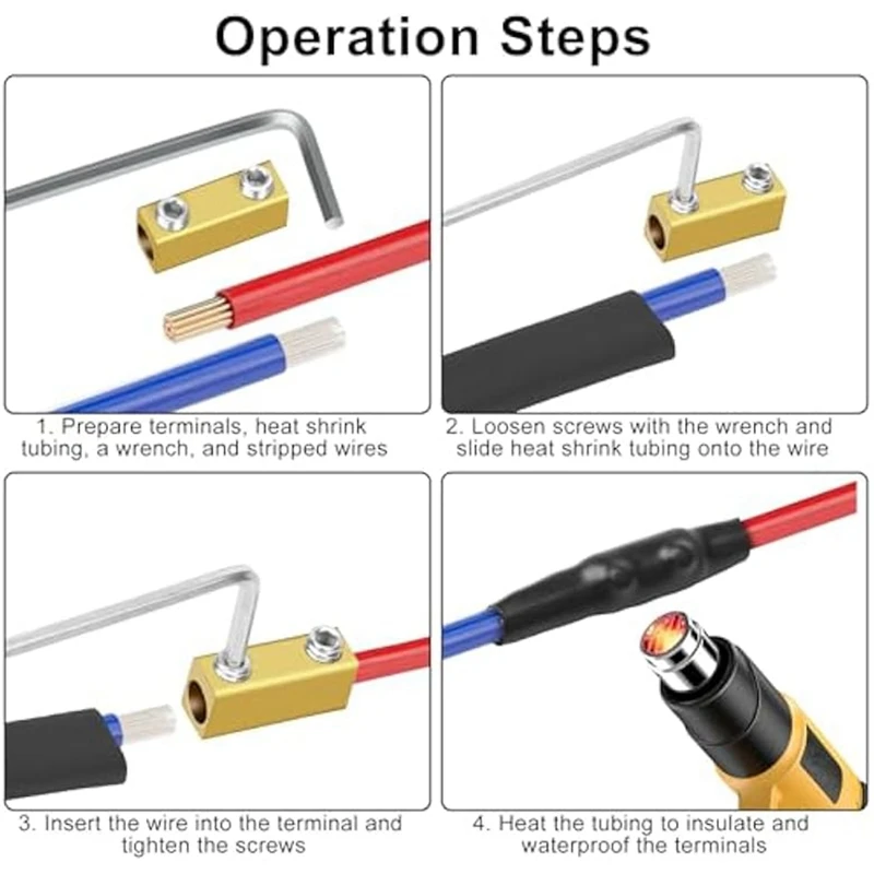 Kit de tuercas de conector de cable de 20 amperios, Conector de acoplamiento de calibre 10AWG, Terminal de cableado rápido de empalme, con Tubin termorretráctil, gran oferta, 20 piezas