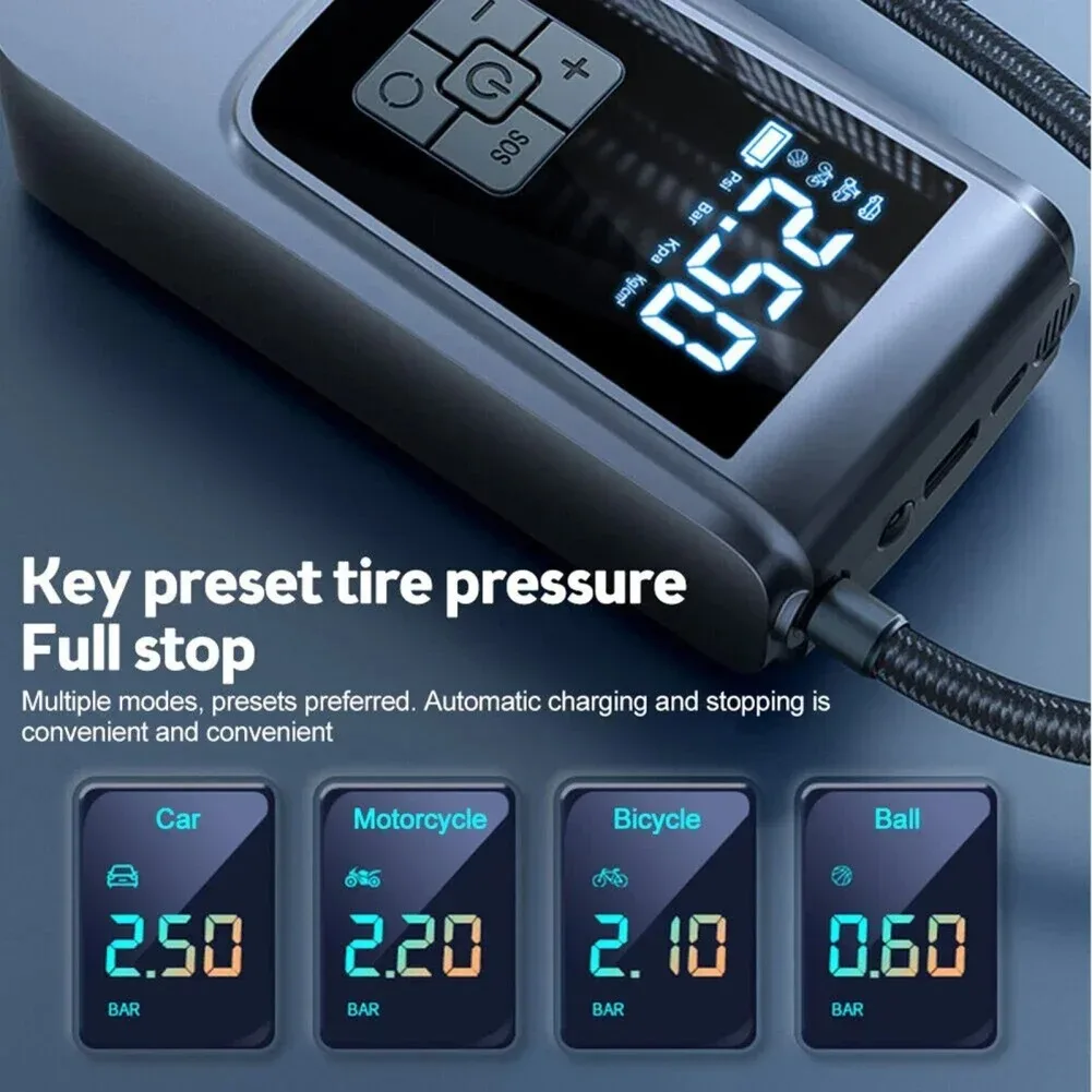 Wireless Car Air Pump Portable Air Compressor Electric Fast Wired Air Pump Accurate Pressure For Car Motorcycles Bicycle Ball