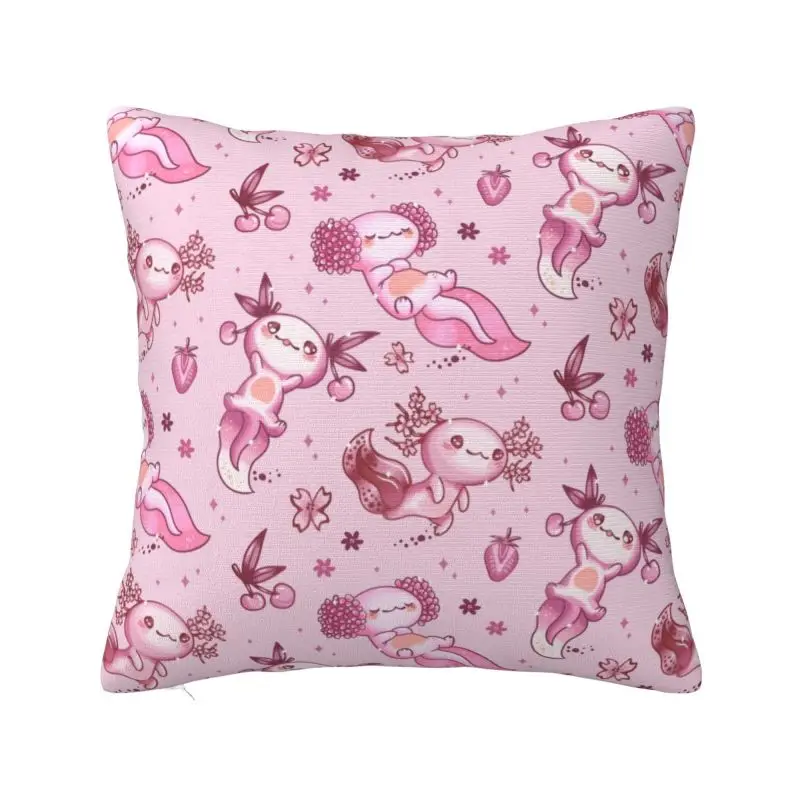 Kawaii Axolotl Pattern Nordic Pillow Cover Decoration Salamander Animal Cushion