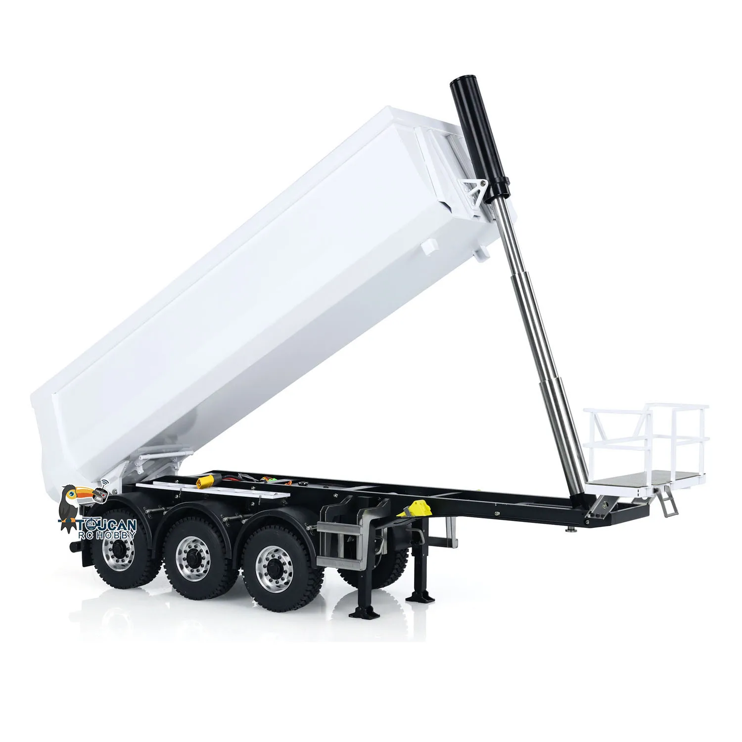 MD 1/14 3 Axles Metal Hydraulic RC Semi Dump Tipper Trailer Painted Assembled for DIY TAMIYAYA Tractor Trucks Lorry Toys Model