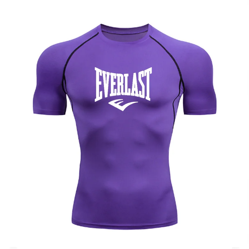 EVERLAST-T-shirt de compression à manches longues pour homme, vêtements d\'entraînement, protection solaire, fitness, prévention des éruptions