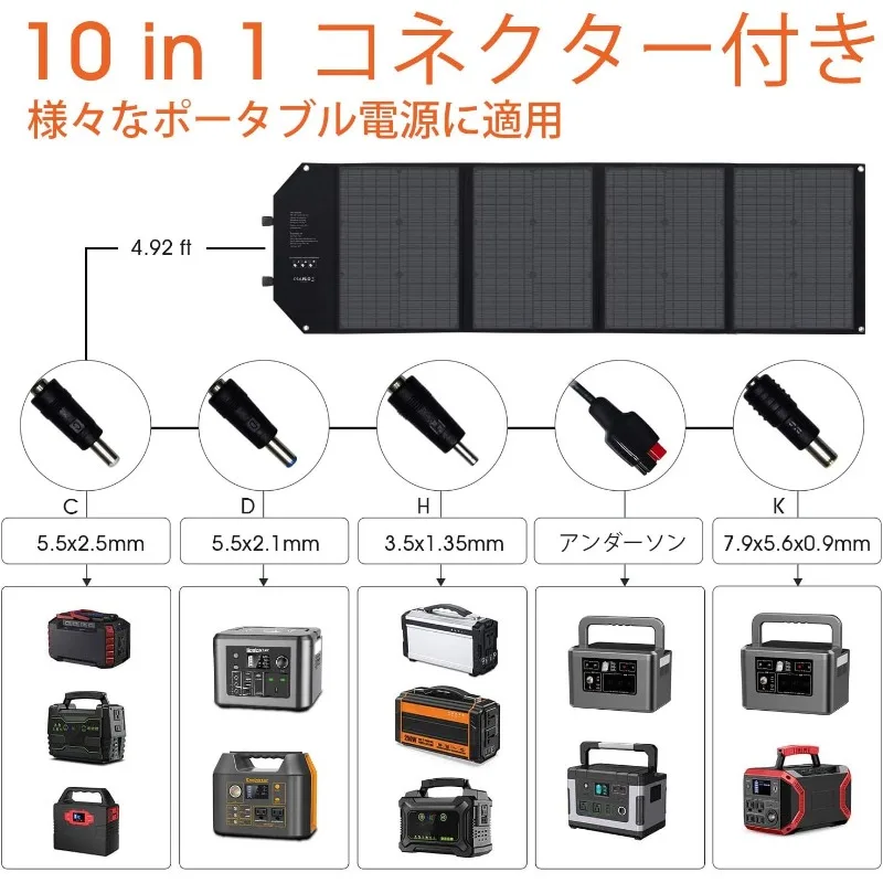 100W Foldable Solar Panel Charger with 18V DC Outlet for Portable Power Stations Jackery/Rockpals/Flashfish