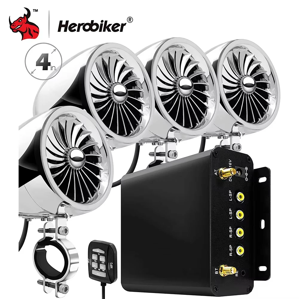 

Motorcycle Audio Bluetooth Motorbike Speakers Amplifier Boat Waterproof Motocross Stereo Player USB AUX Wired Control