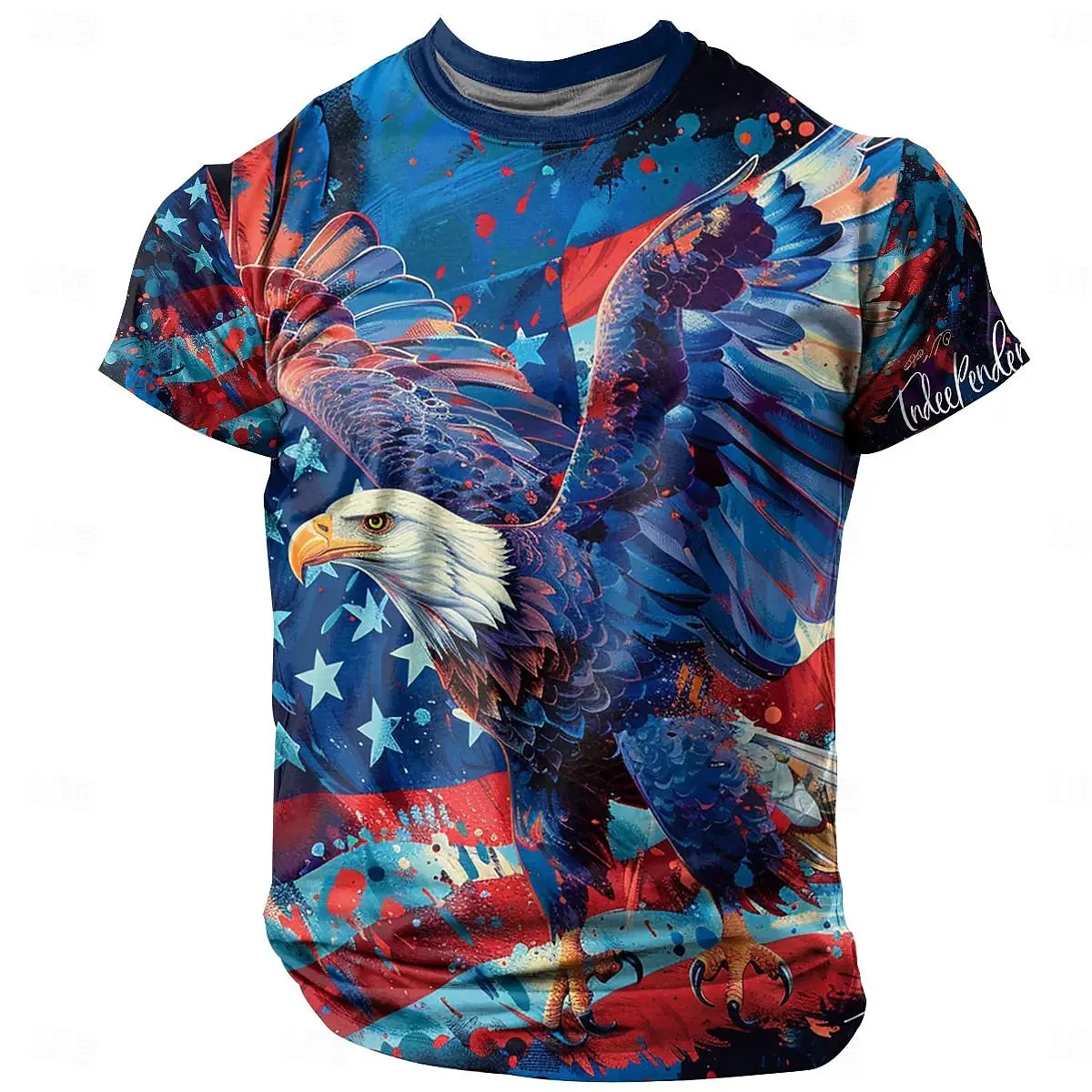 Funny 3D Eagle Pattern Men's T Shirt Hip Hop Trend Harajuku American Style T-Shirts Summer Short Sleeve Fashion O-neck Loose Top