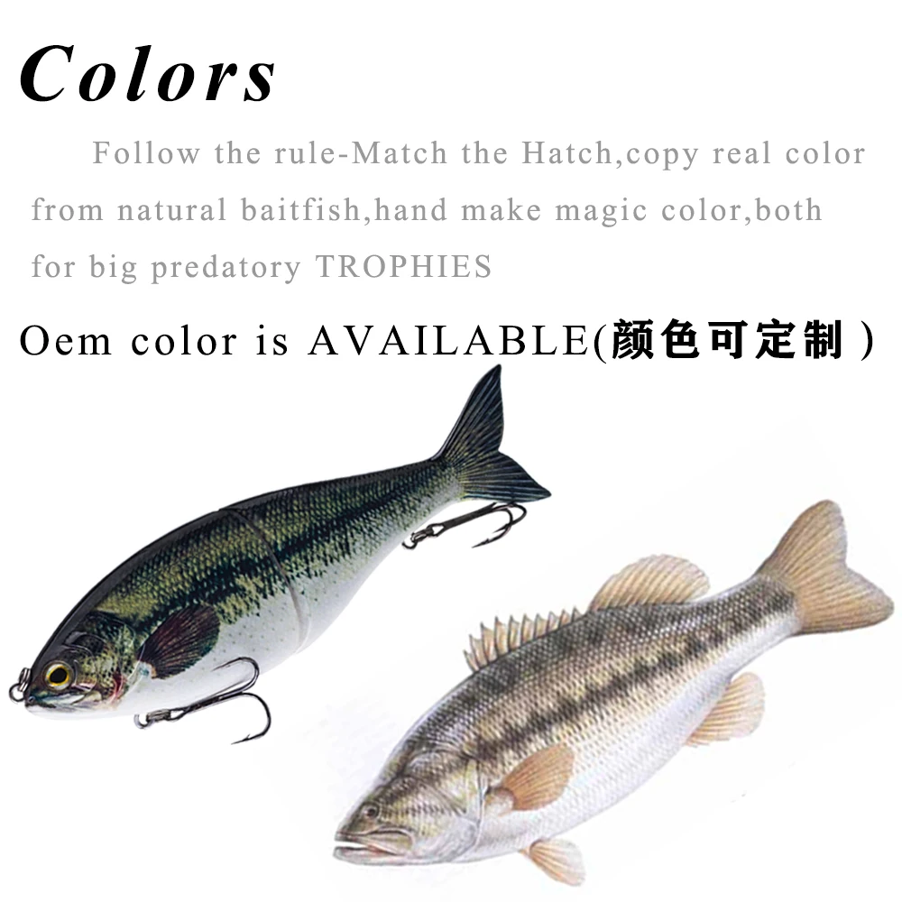Chan\'s Huang Big Game 7INCH 2.89OZ Artificial Sinking Glide Bait Sinking Hard Slider Bait Single Jointed Swimbait Fishing Lures
