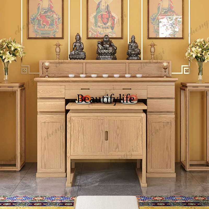 Ebony Buddhist Hall Offering Table Household New Chinese-style Guanyin God of Wealth Counter Hall Entrance Incense Table