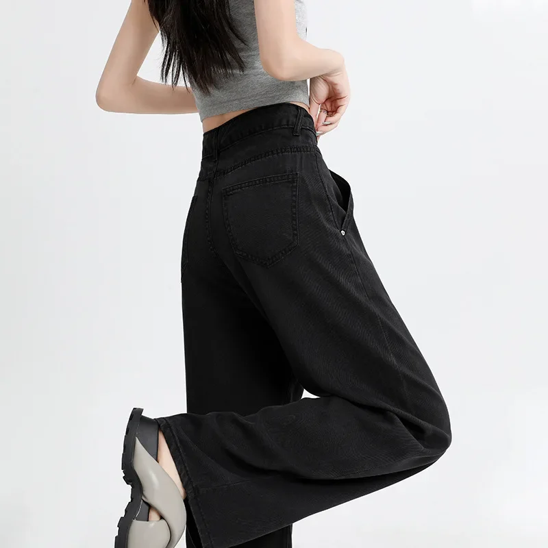 Corea a vita alta moda jeans a gamba larga femminile Y2k vestiti pantaloni larghi ragazza estate pantaloni in denim blu pantaloni a gamba larga per le donne