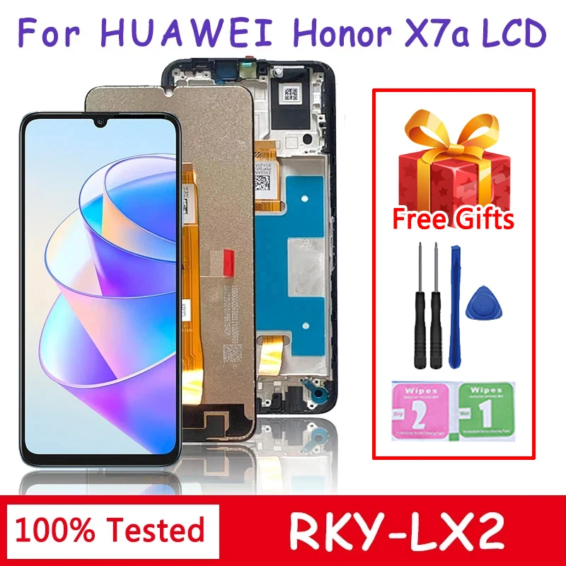 6.75“IPS For Huawei Honor X7A LCD Display Touch Screen Digitizer Panel Assembly With Frame RKY-LX1 RKY-LX2 RKY-LX3 Display
