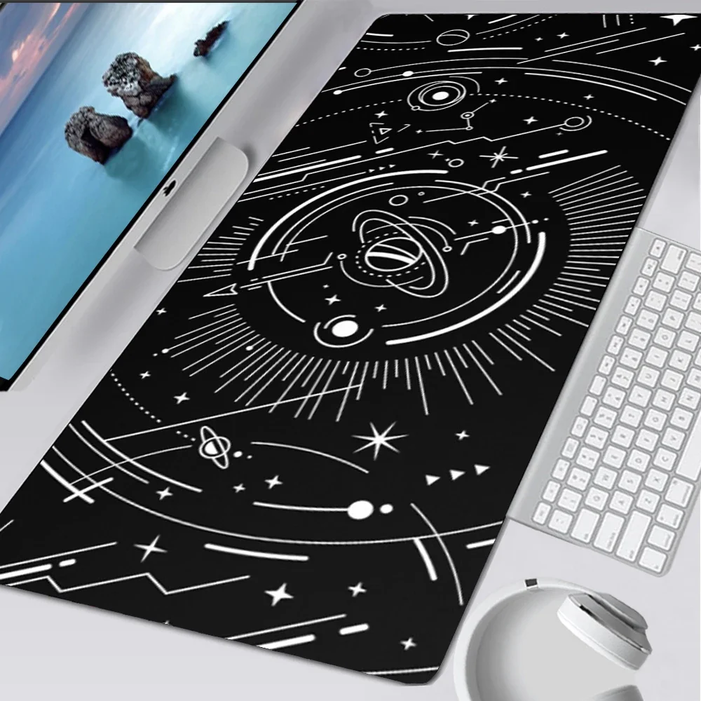 Kawaii Laptop Carpet Large Mouse Pad Space Black and White Mousepad Gamer Deskmat Office Keyboard Mouse Mats Gaming Accessories