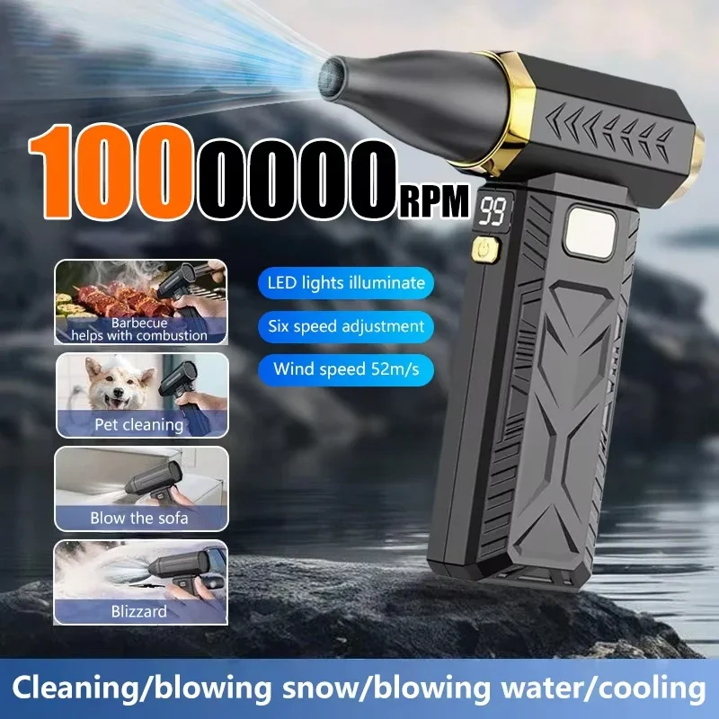 Violent Fan 1000000RPM Powerful Air Blower Vacuum Dust Cleaner Charging Strong Winds 58m/s Brushless Turbo Jet Blower Dry