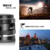 Meike 35 mm f1.7 Enfoque manual APS-C Lente gran angular para Sony E/M43/Canon EF-M/Fujifilm FX 5